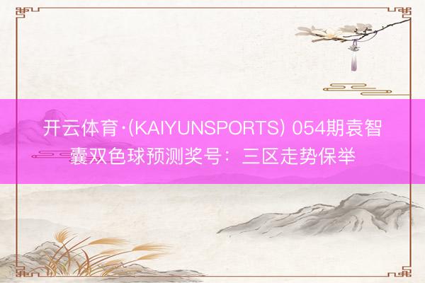 开云体育·(KAIYUNSPORTS) 054期袁智囊双色球预测奖号：三区走势保举
