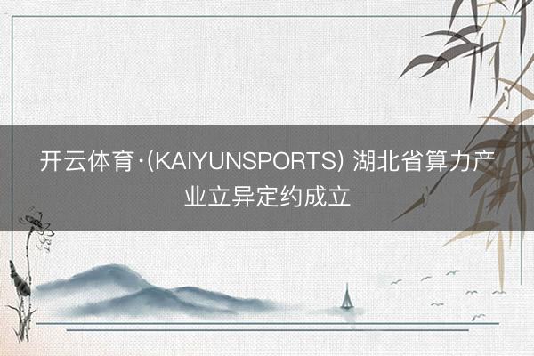 开云体育·(KAIYUNSPORTS) 湖北省算力产业立异定约成立