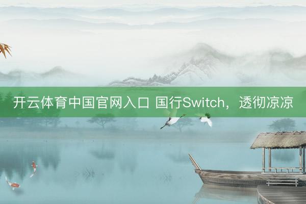 开云体育中国官网入口 国行Switch，透彻凉凉
